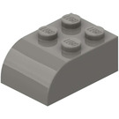 LEGO Tummanharmaa Luiska Palikka 2 x 3 jossa Kaareva yläosa (6215)