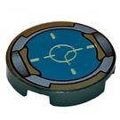 LEGO Dark Gray Tile 2 x 2 Round with Reticle with "X" Bottom (4150 / 84535)