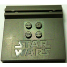 LEGO Dark Gray Tile 6 x 6 with groove with Stars Wars Logo (30566)