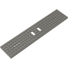 LEGO Dark Gray Train Base 6 x 28 with 2 Rectangular Cutouts and 3 Round Holes Each End (4093)