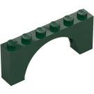 LEGO Dark Green Arch 1 x 6 x 2 Medium Thickness Top (15254)