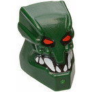 LEGO Dark Green Bionicle Piraka Zaktan Head (Plain) with Red Eyes and Teeth (56657)