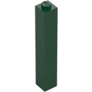 LEGO Dark Green Brick 1 x 1 x 5 with Hollow Stud (2453)