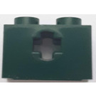 LEGO Dark Green Brick 1 x 2 with Axle Hole ('+' Opening and Bottom Stud Holder) (32064)