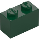 LEGO Mørkegrøn Klods 1 x 2 med bundrør (3004 / 93792)