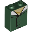 LEGO Donkergroen Steen 1 x 2 x 2 met Green Top met Stud houder aan de binnenzijde (3245 / 42192)