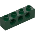 LEGO Tummanvihreä Palikka 1 x 4 jossa Reiät (3701)