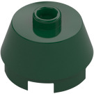 LEGO Dark Green Brick 2 x 2 Round with Sloped Sides (98100)