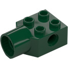 LEGO Dark Green Brick 2 x 2 with Hole and Rotation Joint Socket (48169 / 48370)