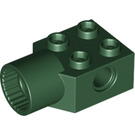 LEGO Dark Green Brick 2 x 2 with Hole and Rotation Joint Socket (48169 / 48370)