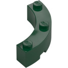 LEGO Dark Green Brick 4 x 4 Round Corner (Wide with 3 Studs) (48092 / 72140)