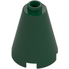 LEGO Dark Green Cone 2 x 2 x 2 (Open Stud) (3942 / 14918)