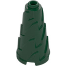 LEGO Dark Green Cone 2 x 2 x 3 with Spikes and Completely Open Stud (28598)