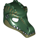 LEGO Vert Foncé Crocodile Masquer avec Olive Vert Inférieur Mâchoire et Rouge Scar (12551 / 12836)