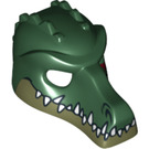 LEGO Dunkelgrün Krokodil Maske mit Zähne und rot Scar (12551 / 12834)