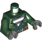 LEGO Dunkelgrün Gauner im Dunkelgrün Outfit Minifigur Torso (973 / 76382)