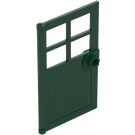 LEGO Verde scuro Porta 1 x 4 x 6 con 4 Vetri e Bottoncino Maniglia (60623)