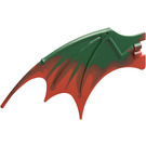 LEGO Dunkelgrün Drachen Flügel 19 x 11 mit Dark rot Trailing Kante (51342 / 57004)