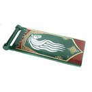 LEGO Dark Green Flag 7 x 3 with Bar Handle with Gold Ornament and White Horse Head Sticker (30292)