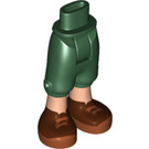 LEGO Dark Green Friends Long Shorts with Brown and Dark Orange Shoes (18353)