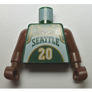 LEGO Mørkegrøn Gary Payton, Seattle Supersonics, Road Uniform, #20 Torso