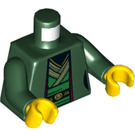 LEGO Ciemnozielony Harumi - Księżniczka Minifigurka Tułów (973 / 76382)