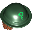 LEGO Dunkelgrün Hut mit Question Mark und Haar (30700)