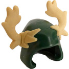 LEGO Dark Green Hood with Tan Antlers