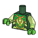 LEGO Dark Green Minifig Torso with Dragon Head and Transparent Bright Green Arms (973 / 90811)