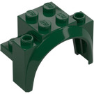 LEGO Dark Green Mudguard Brick 2 x 4 x 2.3 with Tall Wheel Arch (18974)