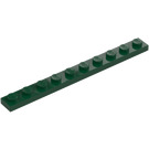 LEGO Dark Green Plate 1 x 10 (4477)