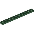 LEGO Dark Green Plate 1 x 10 (4477)