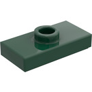 LEGO Tmavě zelená Deska 1 x 2 s 1 Cvoček (s drážkou) (3794 / 15573)