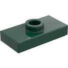 LEGO Dark Green Plate 1 x 2 with 1 Stud (with Groove) (3794 / 15573)