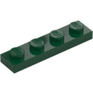 LEGO Mørk grønn Plate 1 x 4 (3710)