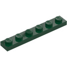 LEGO Verde scuro Piastra 1 x 6 (3666)