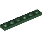 LEGO Dark Green Plate 1 x 6 (3666)