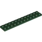 LEGO Dark Green Plate 2 x 12 (2445)