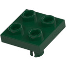 LEGO Dark Green Plate 2 x 2 with Bottom Pin (No Holes) (2476 / 48241)