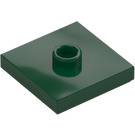 LEGO Mørk grønn Plate 2 x 2 med Rille og 1 Senter Knott (23893 / 87580)