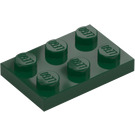 LEGO Ciemnozielony Talerz 2 x 3 (3021)