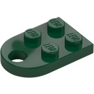 LEGO Dark Green Plate 2 x 3 with Rounded End and Pin Hole (3176)