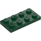 LEGO Verde scuro Piastra 2 x 4 (3020)