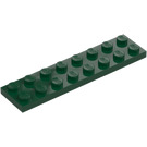 LEGO Donkergroen Plaat 2 x 8 (3034)