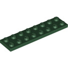 LEGO Dark Green Plate 2 x 8 (3034)