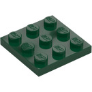 LEGO Tmavě zelená Deska 3 x 3 (11212)