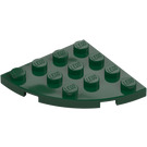 LEGO Donkergroen Plaat 4 x 4 Rond Hoek (30565)