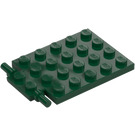 LEGO Dunkelgrün Platte 4 x 6 Trap Tür Flaches Scharnier (92099)