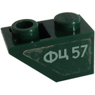 LEGO Dark Green Slope 1 x 2 (45°) Inverted with Russian Letters 'ФЦ 57' (Right) Sticker (3665)