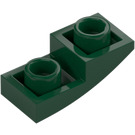 LEGO Mörkgrön Backe 1 x 2 Böjd Omvänd (24201)